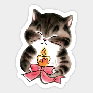 Christmas blessing cat Sticker